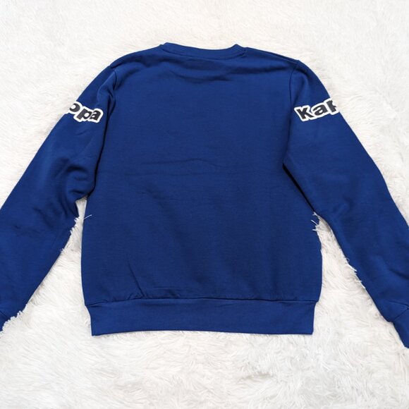 Kappa Unisex Crew Neck Blue Pullover Fleece lined with logo Sweatshirt  NWT - Picture 7 of 7